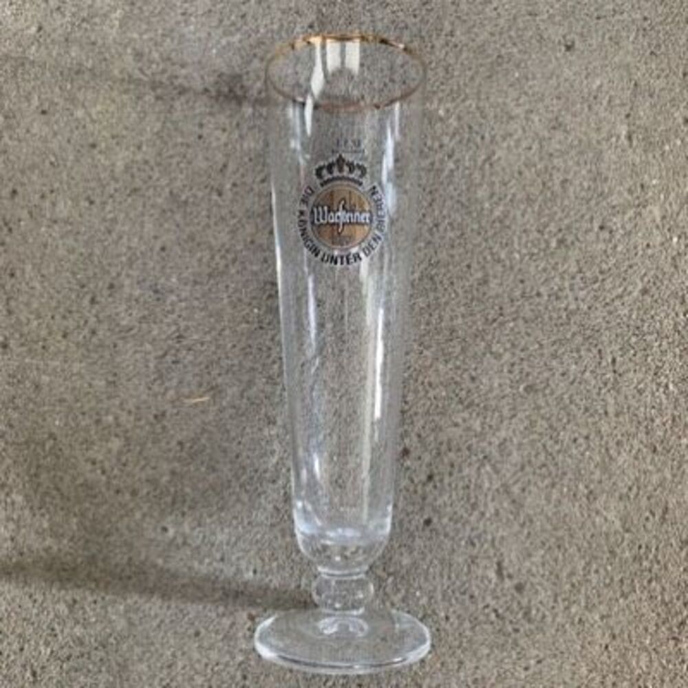 Warsteiner 0.3L Gold Rimmed 9” Tall Beer Glass